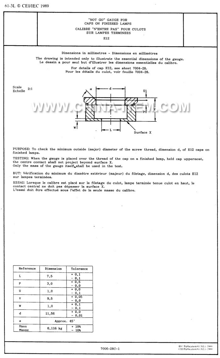 E12 No Go Gauge E12 No Go Gauge